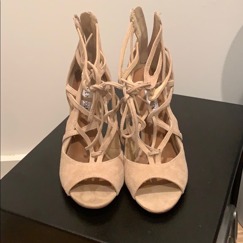 New Steve Madden Tan Strap High Heels